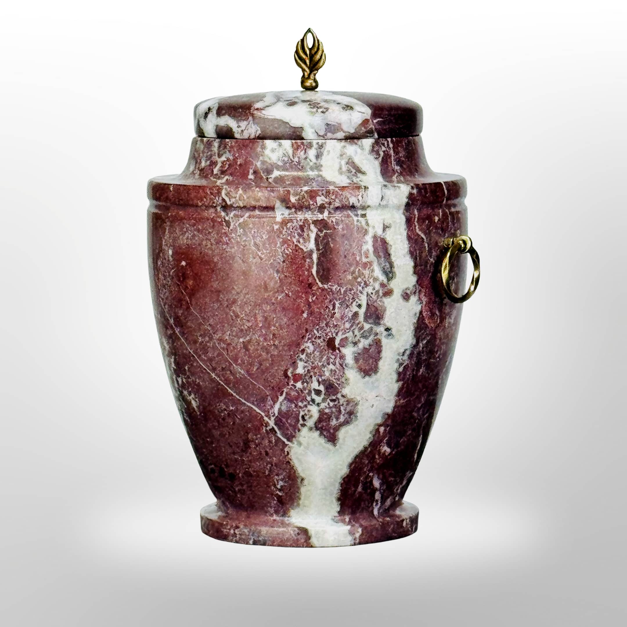 Rote Steinurne mit Griffen