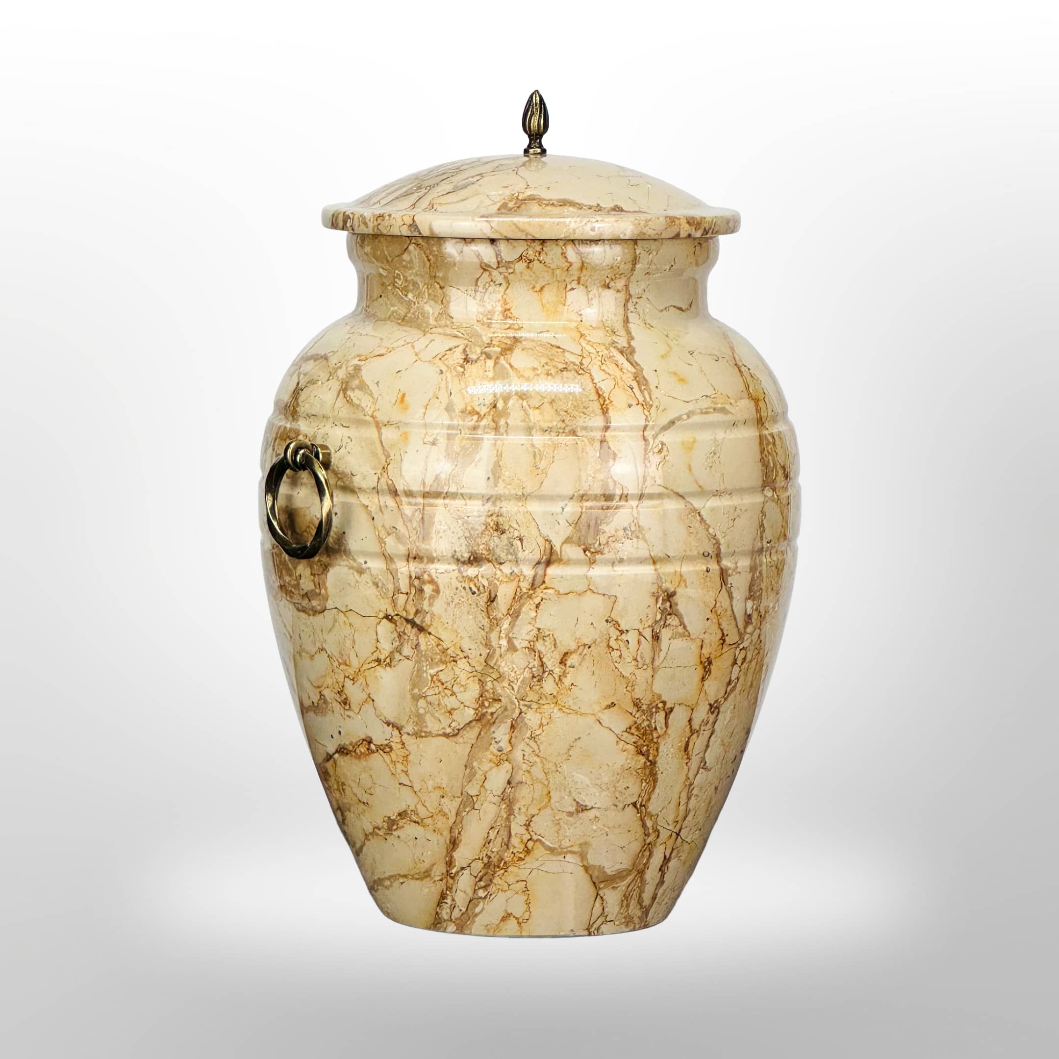 Beige Natursteinurne