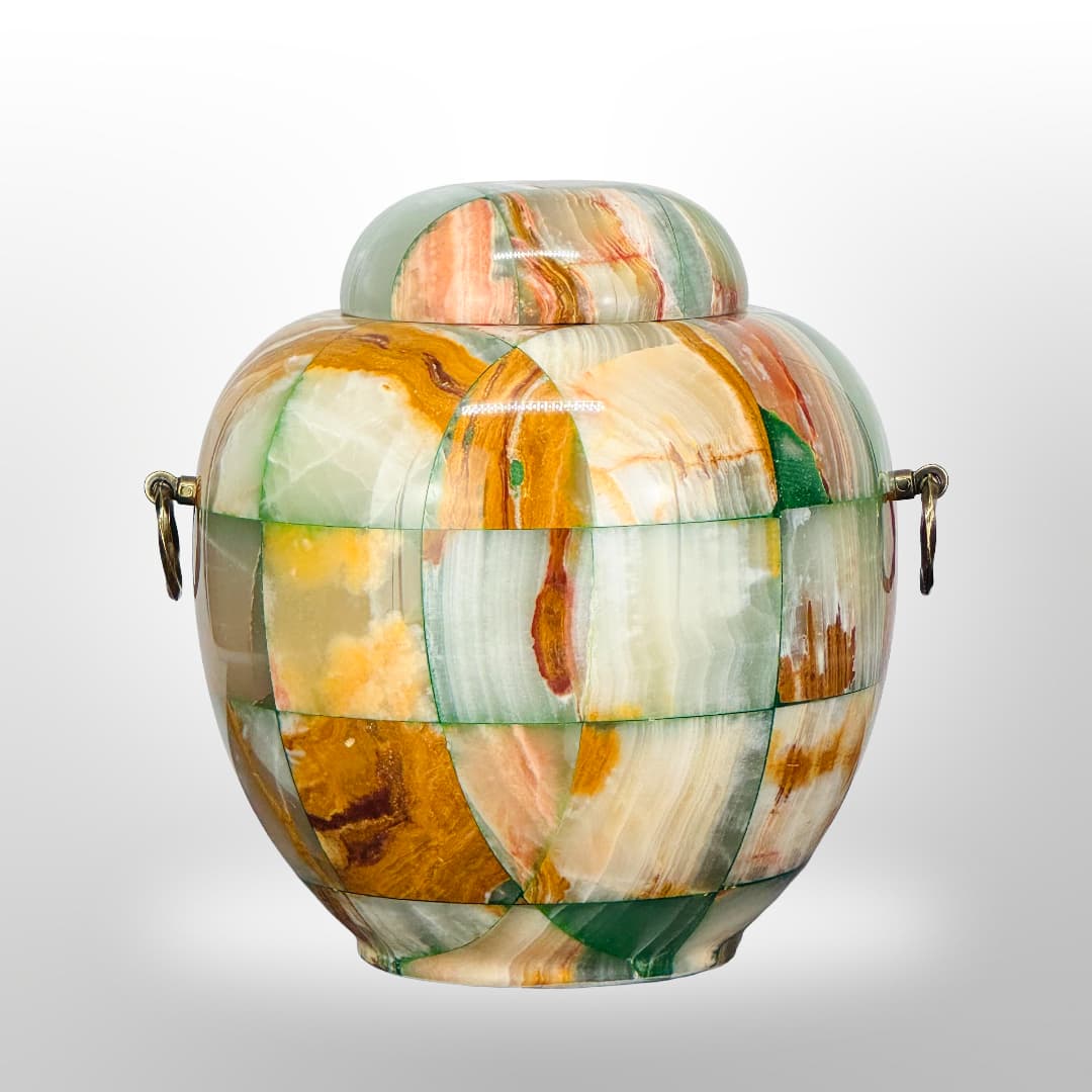 Exklusive Stein Urne — Grün-Orange