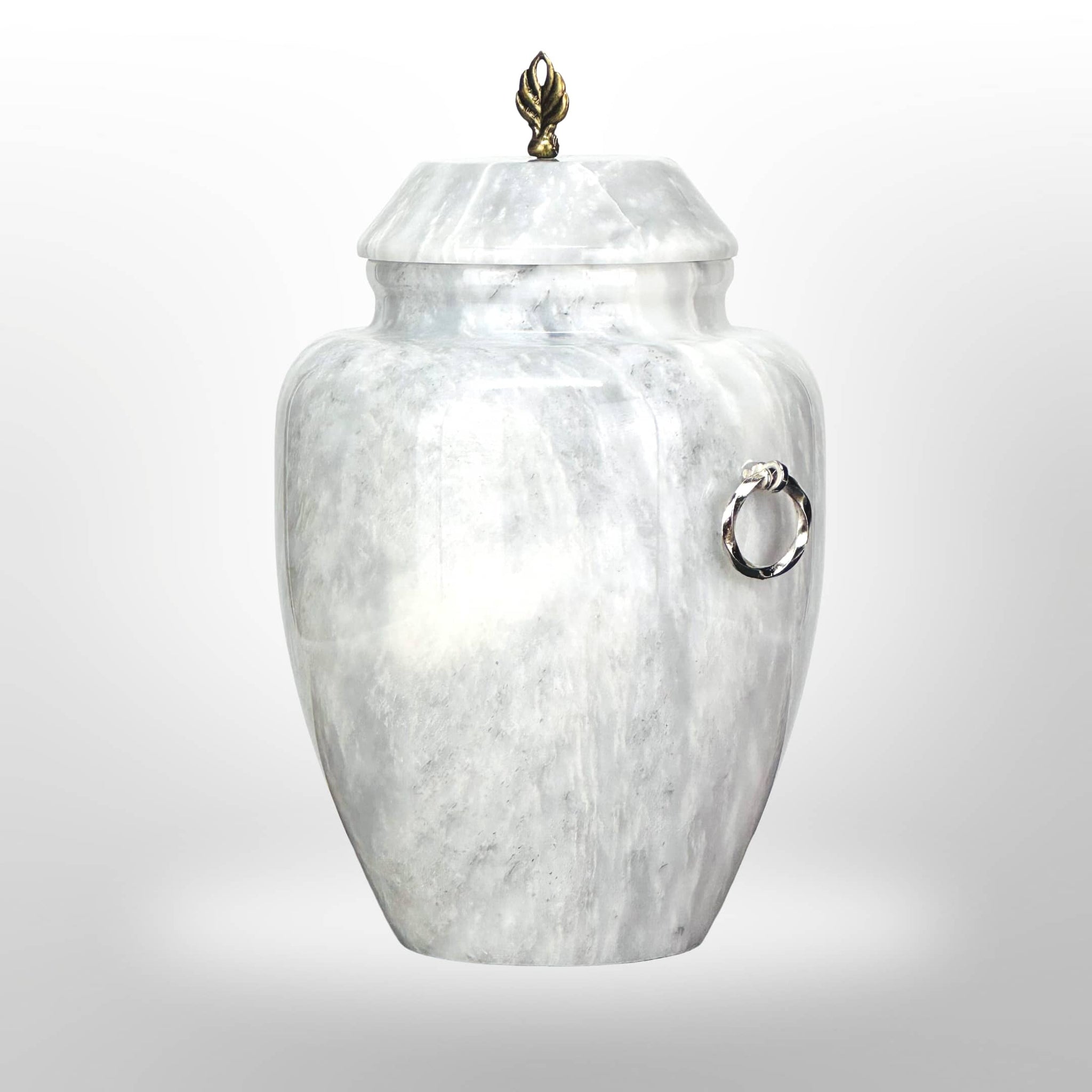 Graue Steinurne mit Griffen