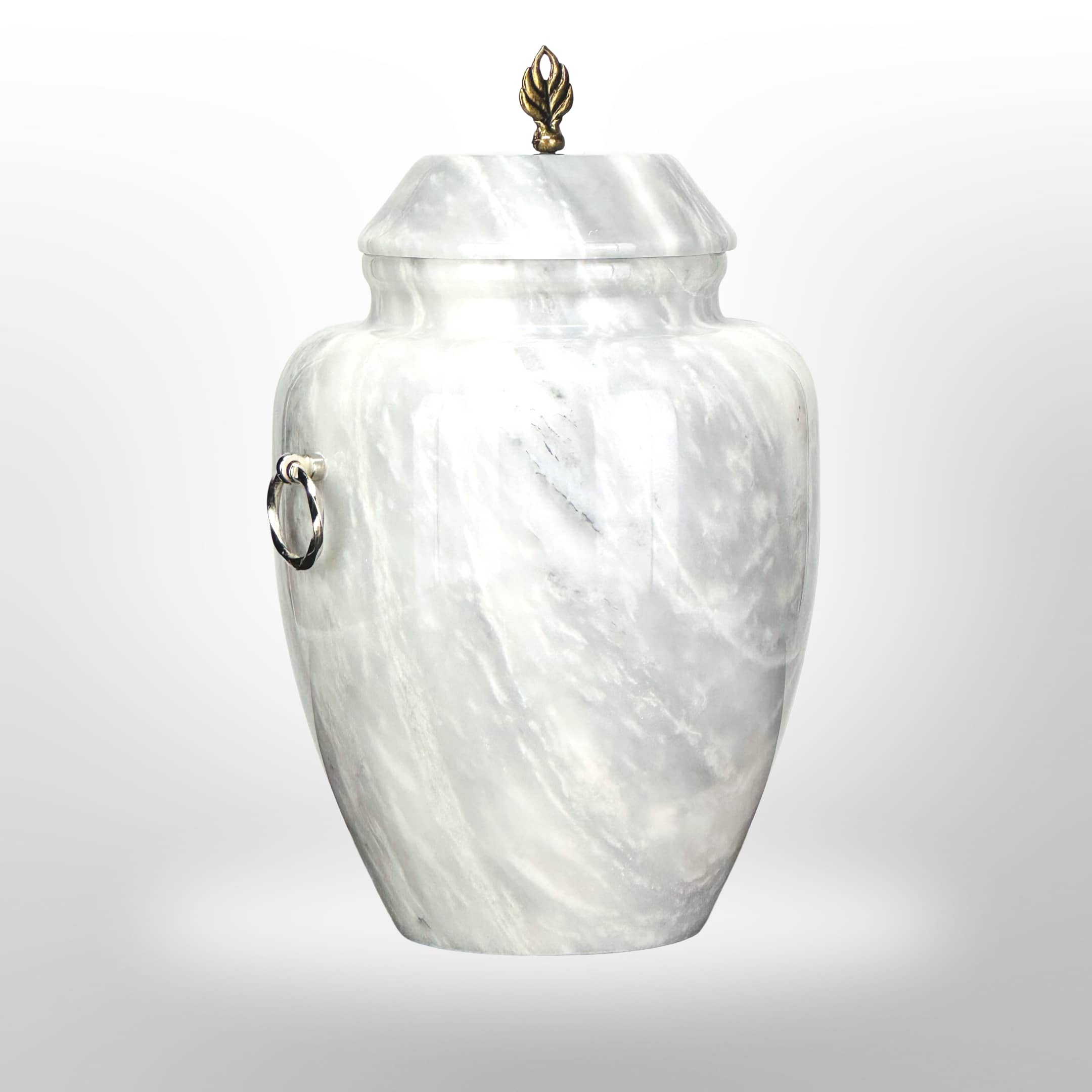 Graue Steinurne mit Griffen