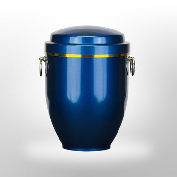 Metallurne Blau mit Griffen.