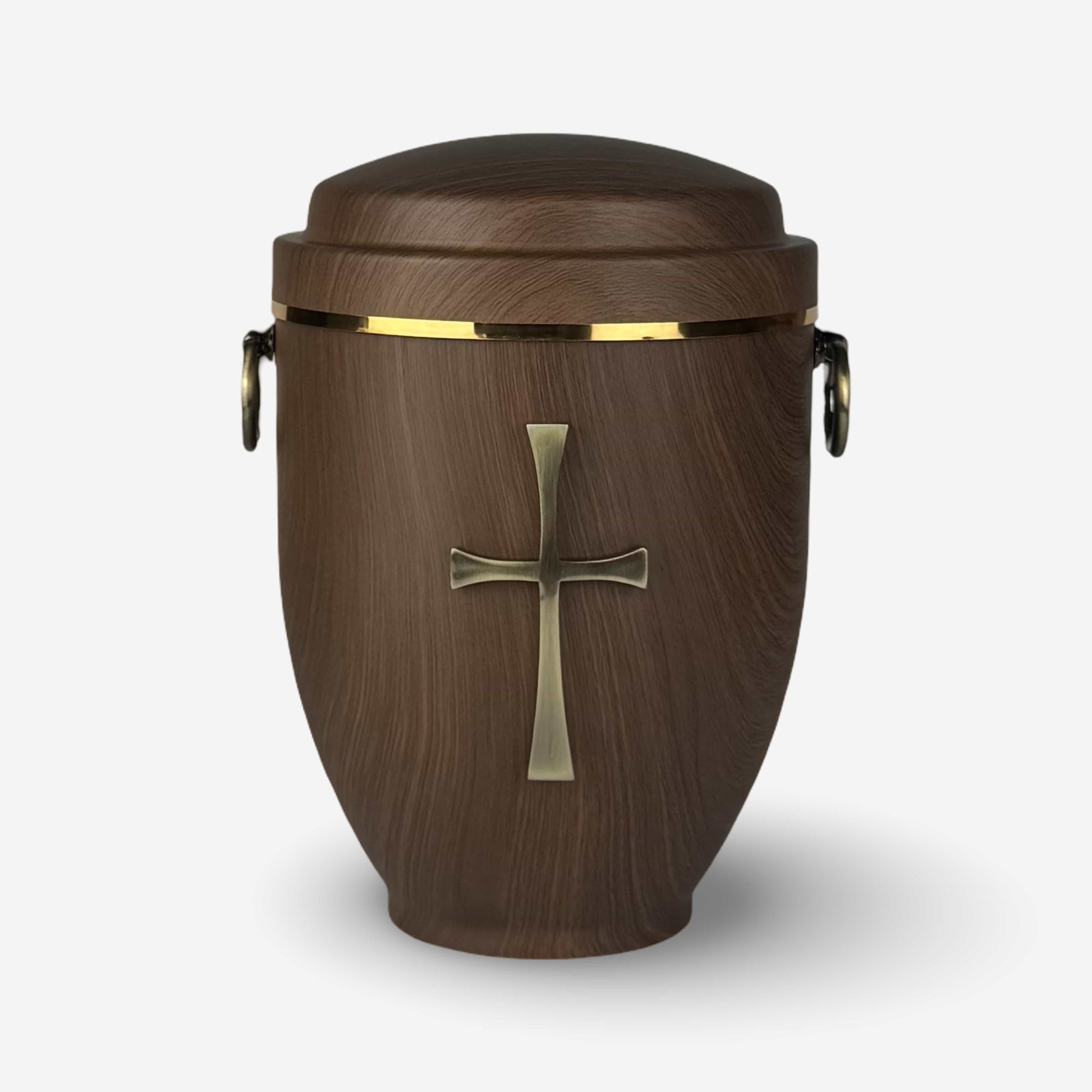 Metallurne Holzoptik mit Kreuz