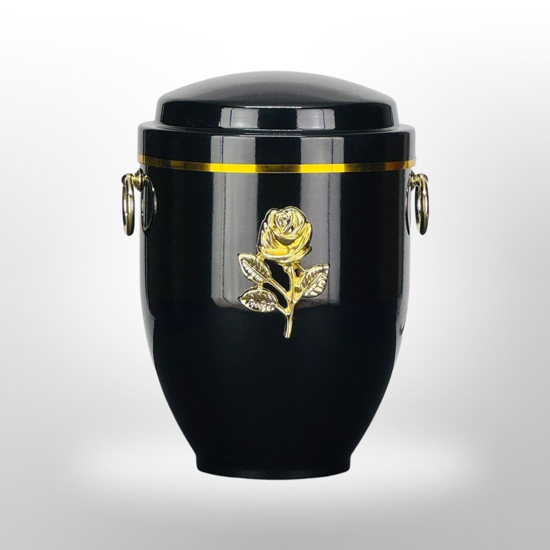 Metallurne in Schwarz mit Griffen und Rose, 3,5 l