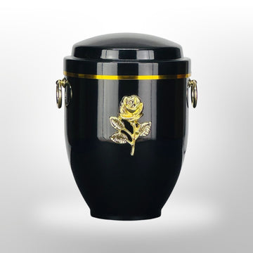 Metallurne in Schwarz mit Griffen und Rose, 3,5 l