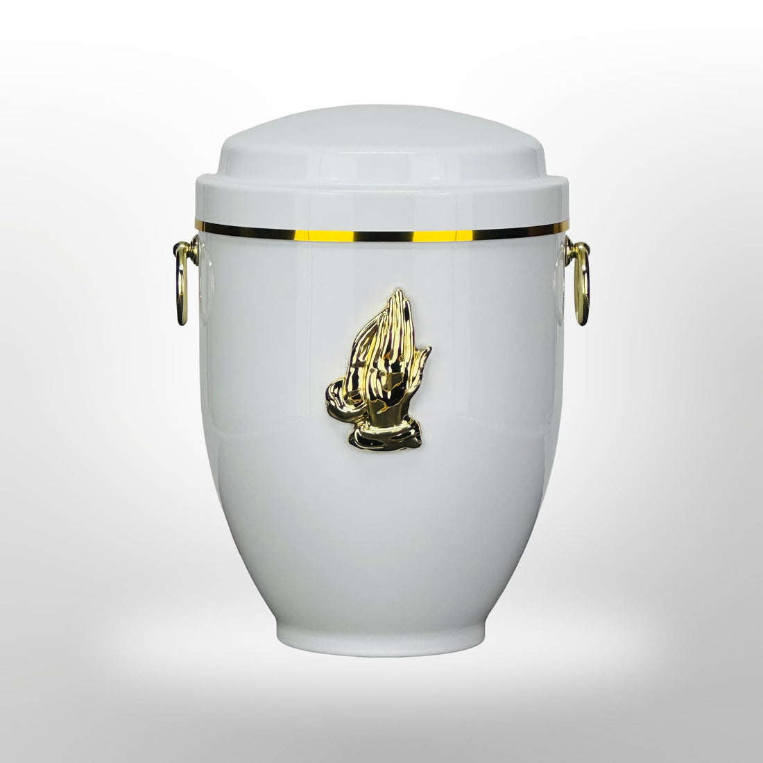 Metallurne in Weiß mit Betenden Händen und Griffen, 3,5 l