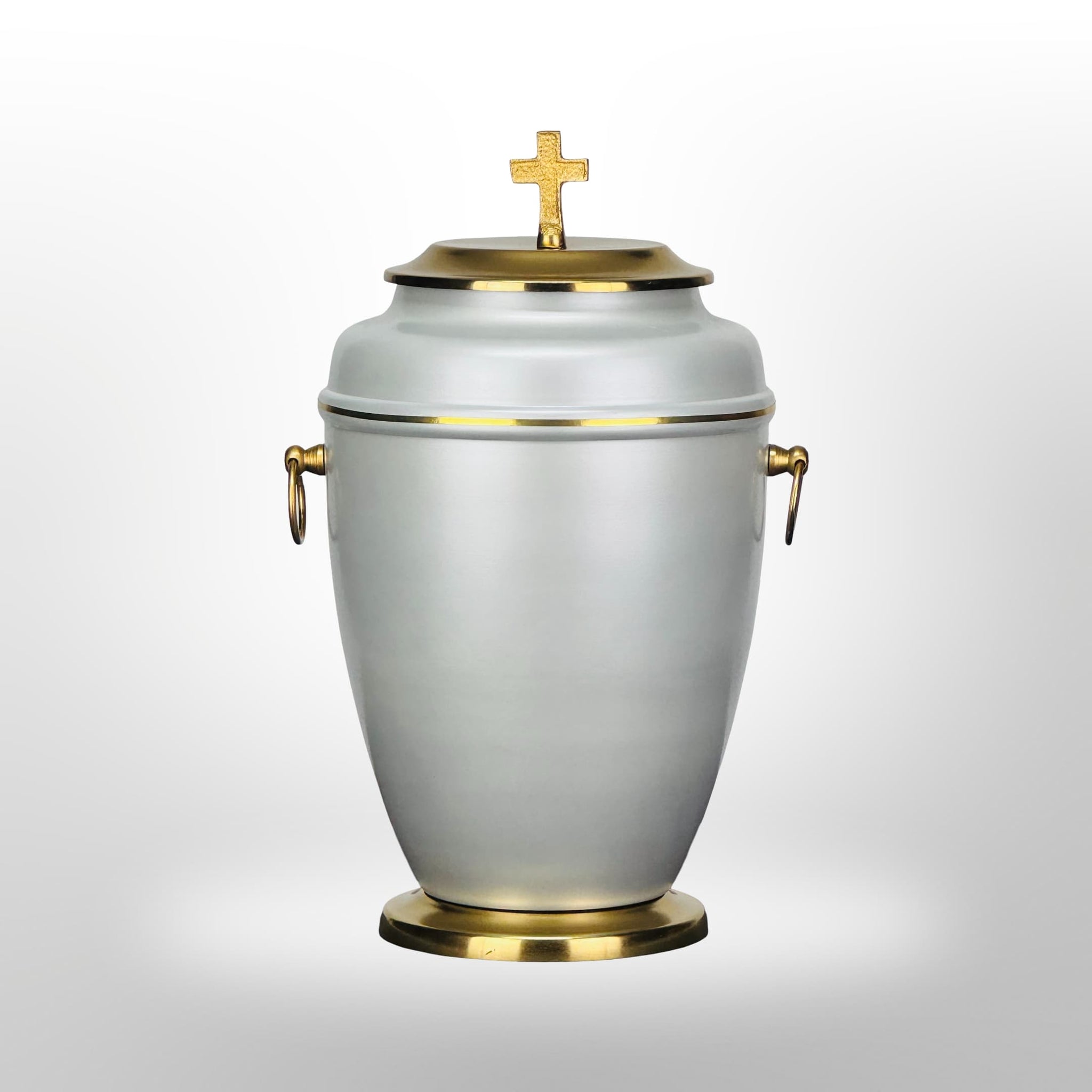 Metallurne in Weiß mit Goldverzierung und Kreuz, 3,5 l