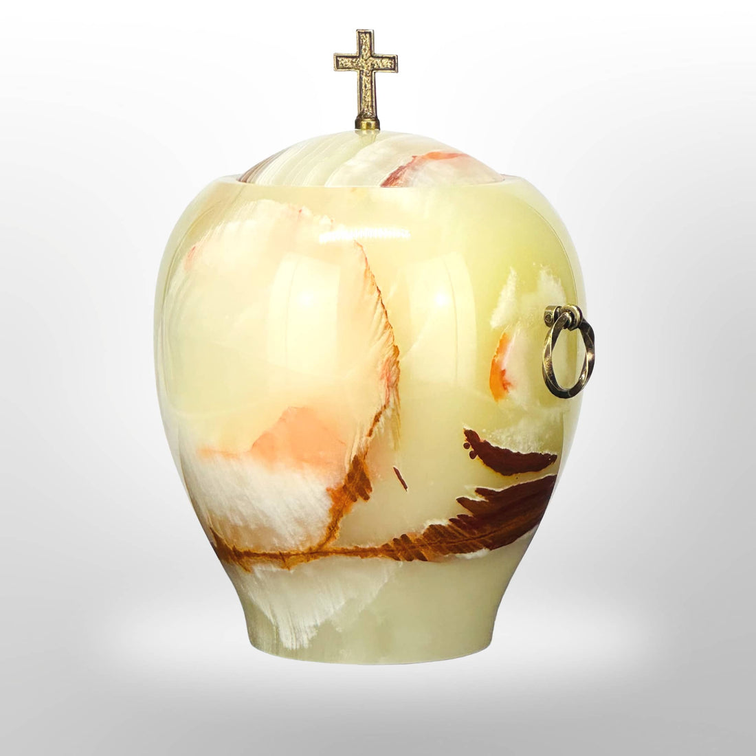 Natur-Onyx-Urne mit Griffen