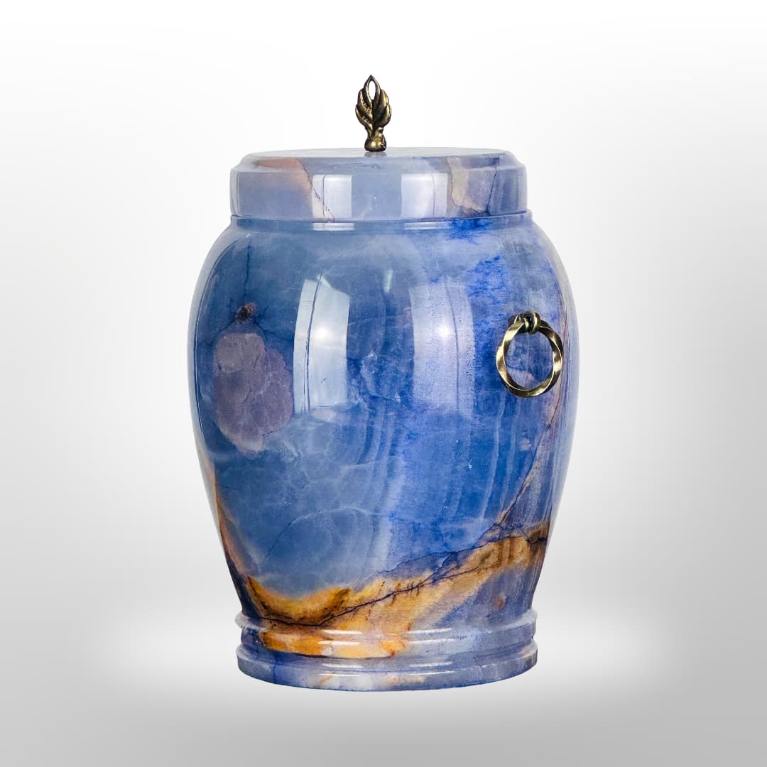 Stein Urne mit Griffen — Blau