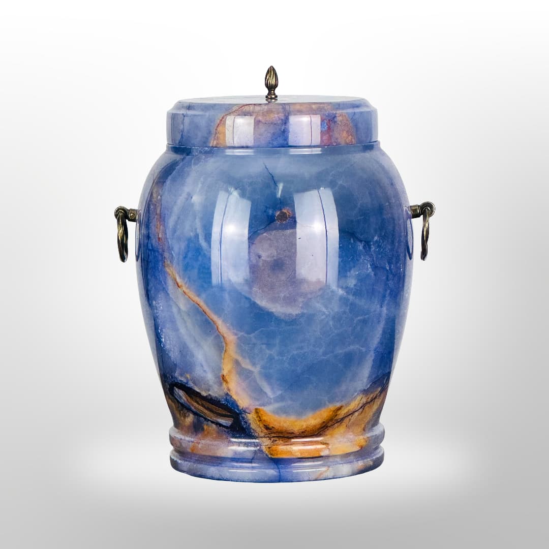 Stein Urne mit Griffen — Blau