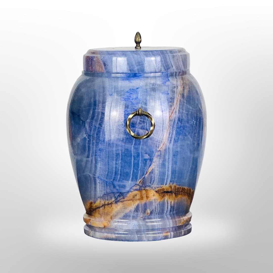 Stein Urne mit Griffen — Blau