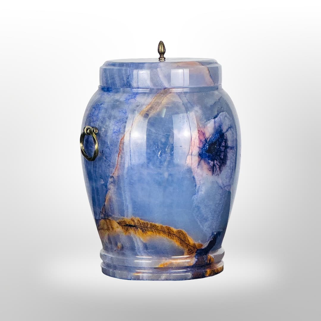 Stein Urne mit Griffen — Blau