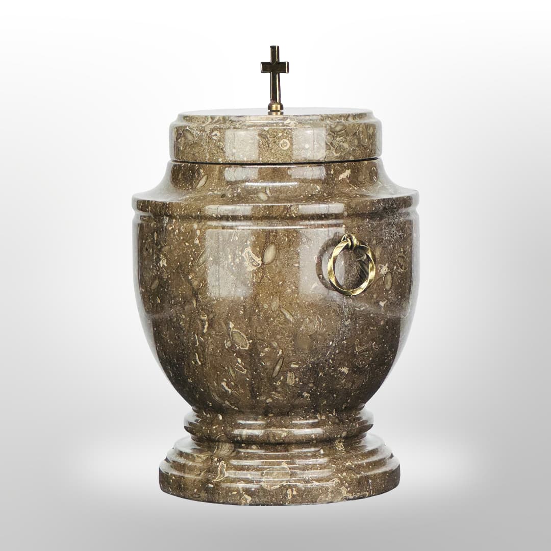 Stein Urne mit Griffen — Braun