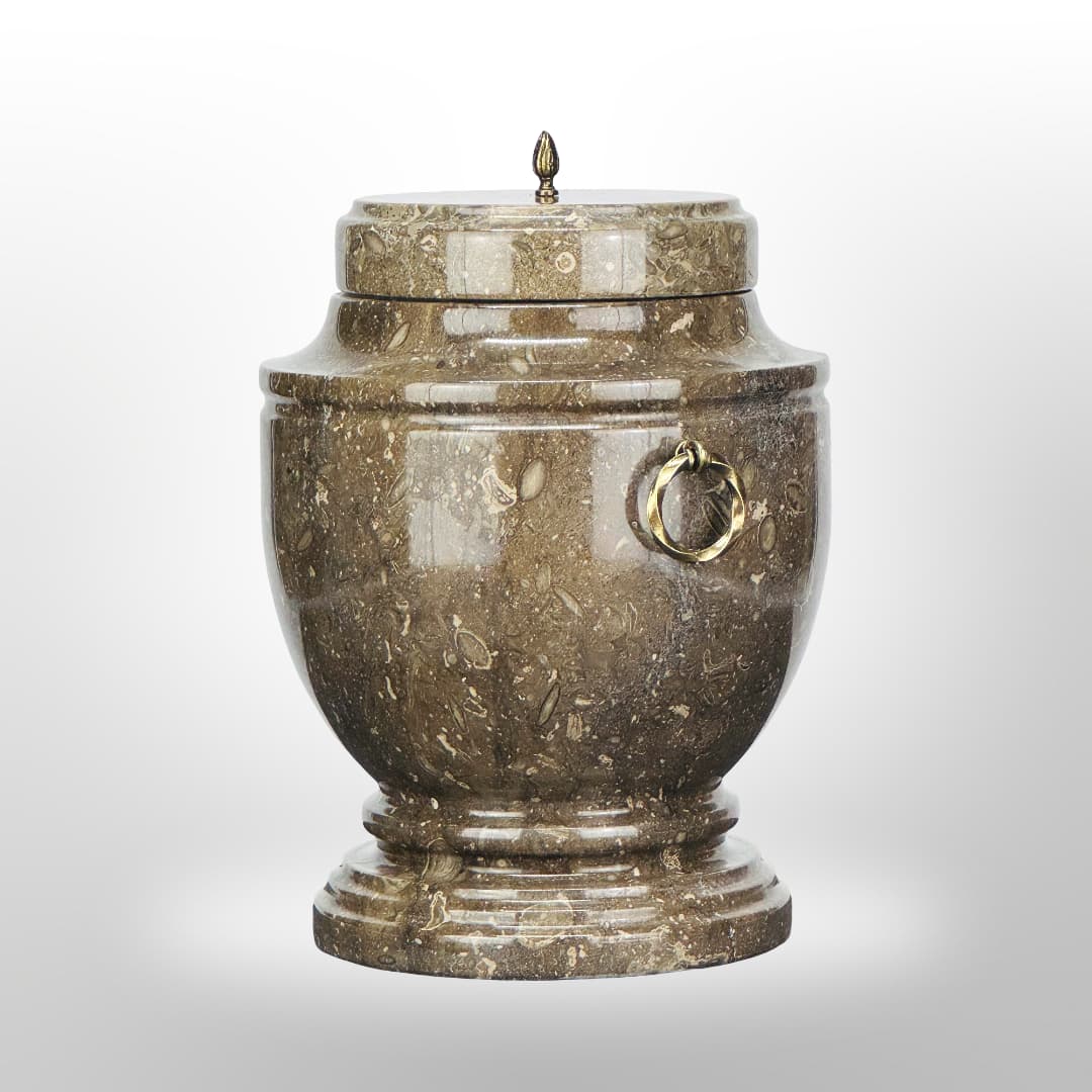 Stein Urne mit Griffen — Braun