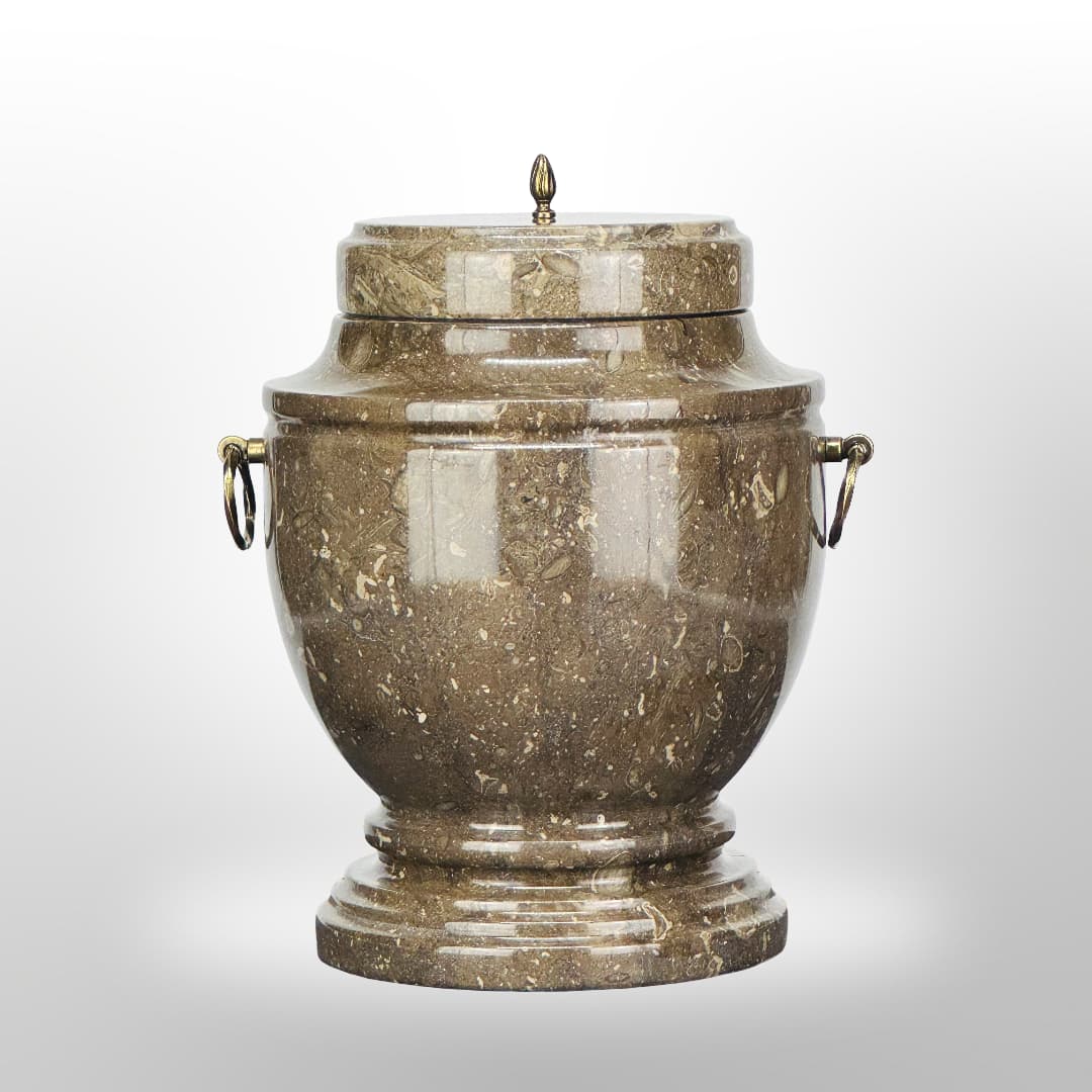 Stein Urne mit Griffen — Braun