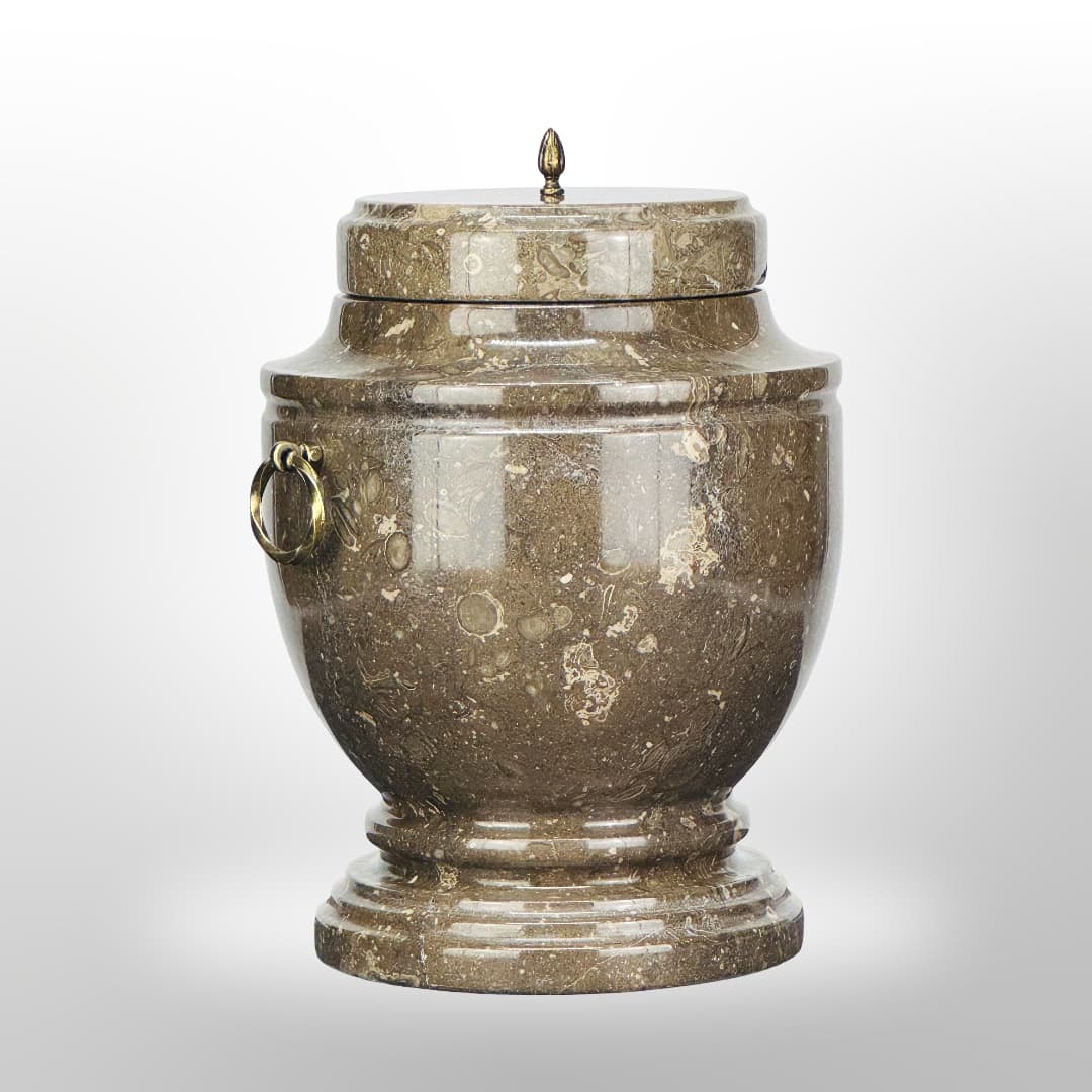 Stein Urne mit Griffen — Braun