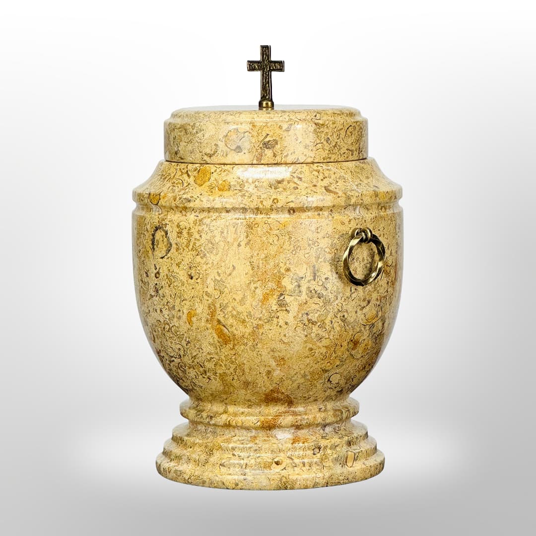 Stein Urne mit Griffen — Gelb