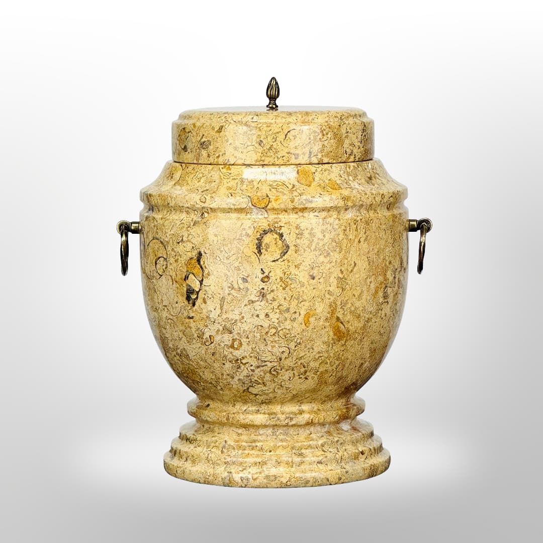 Stein Urne mit Griffen — Gelb