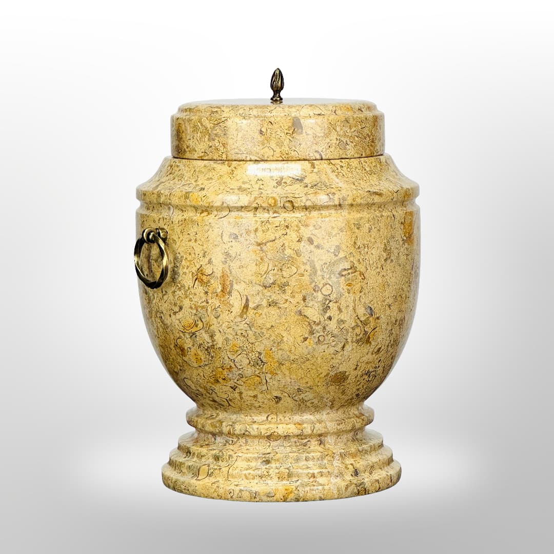 Stein Urne mit Griffen — Gelb