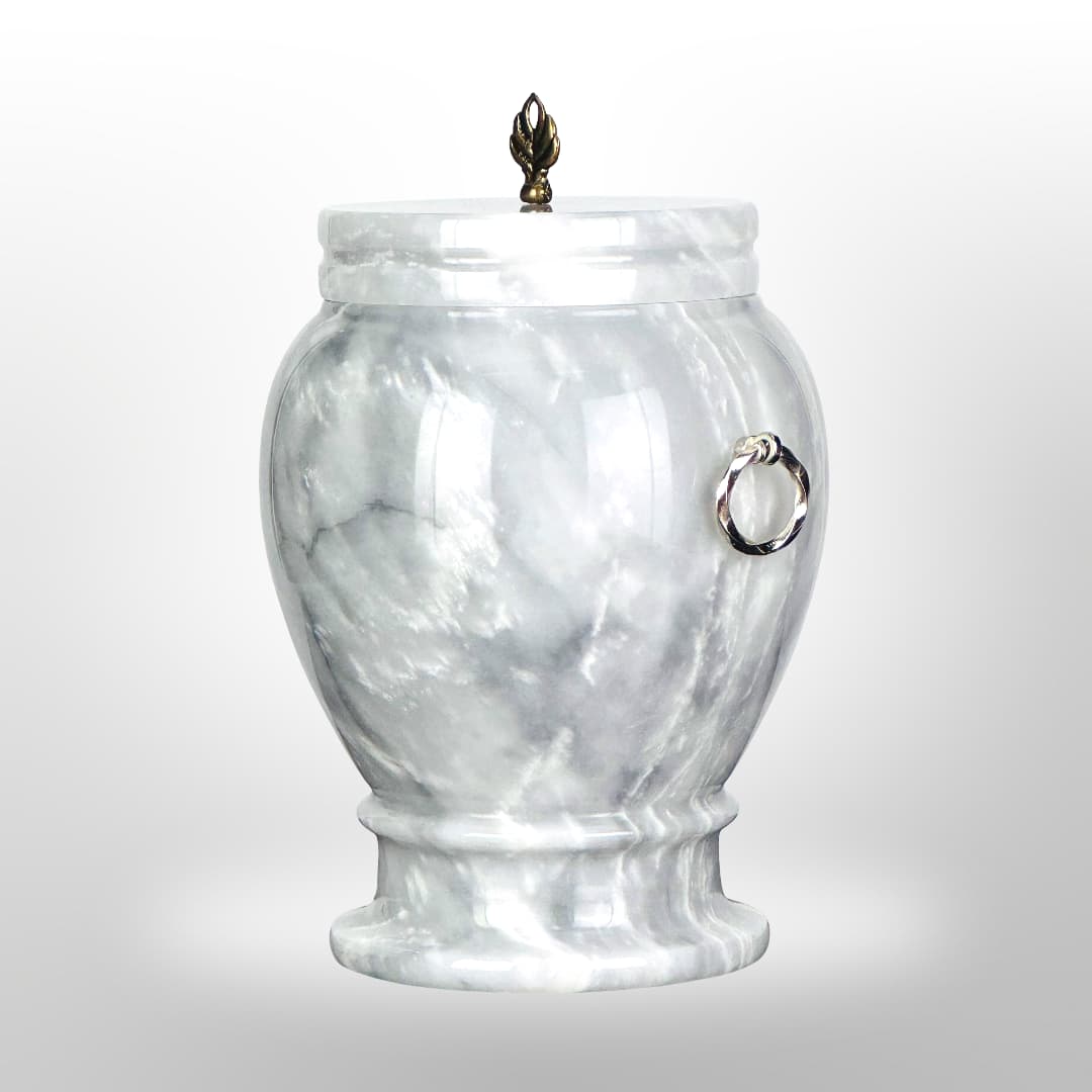 Stein Urne mit Griffen — Grau