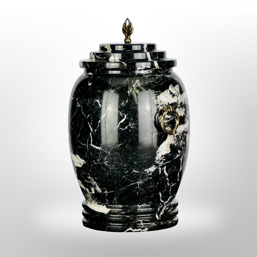 Stein Urne mit Griffen — Schwarz