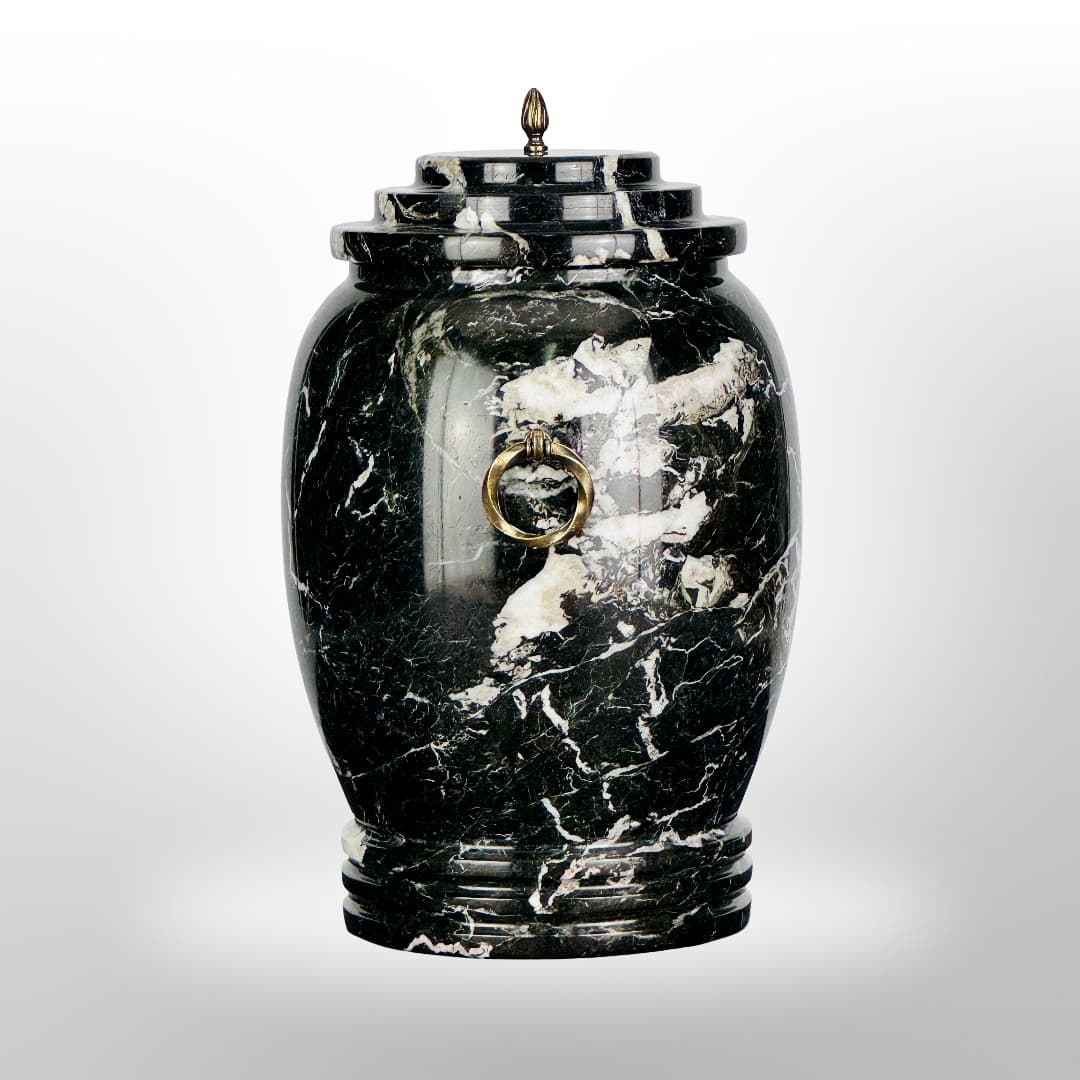 Stein Urne mit Griffen — Schwarz