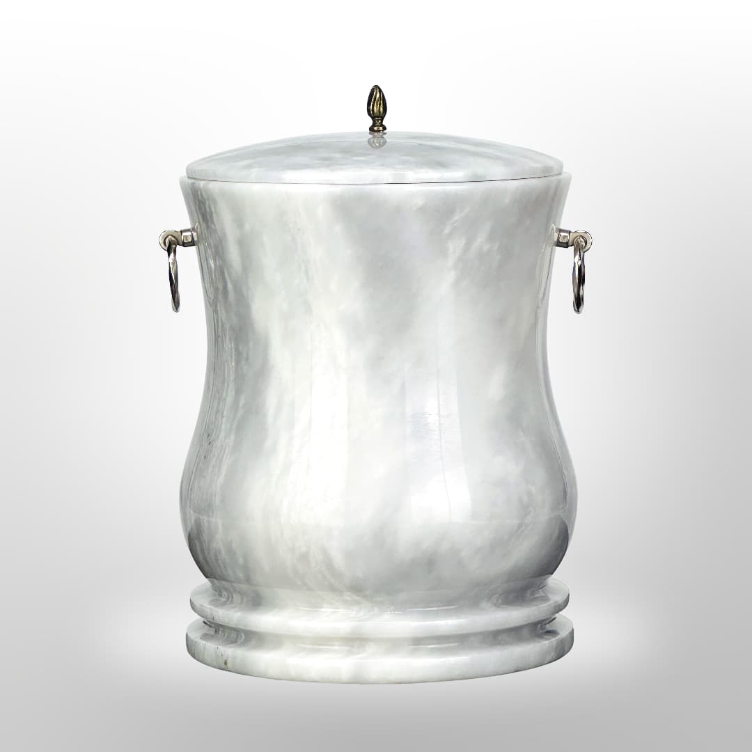 Stein Urne mit Griffen — Weiß-Grau