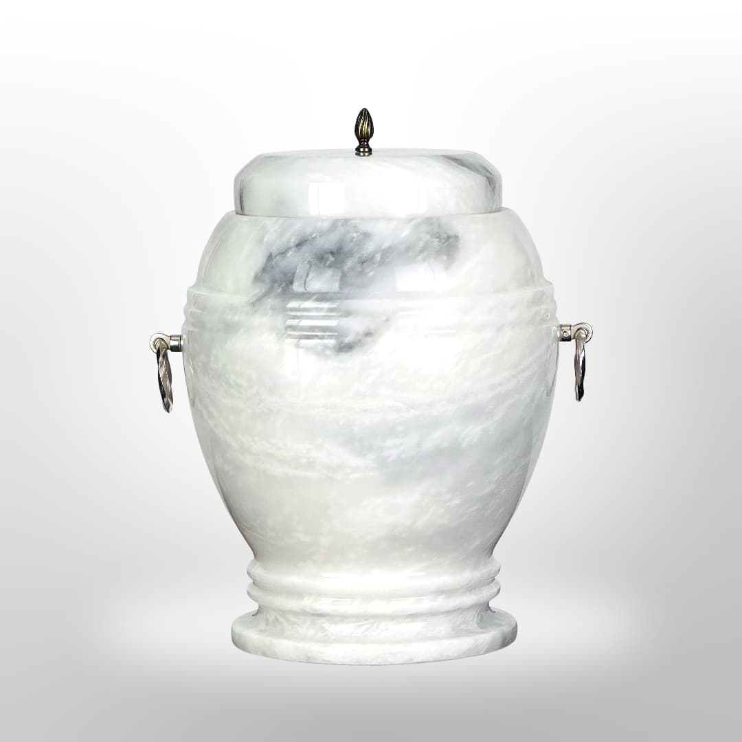 Stein Urne mit Griffen — Weiß