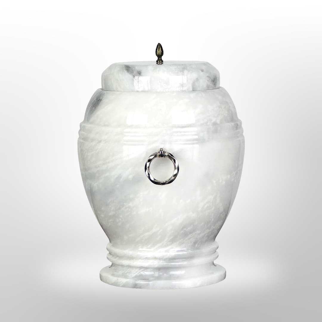 Stein Urne mit Griffen — Weiß