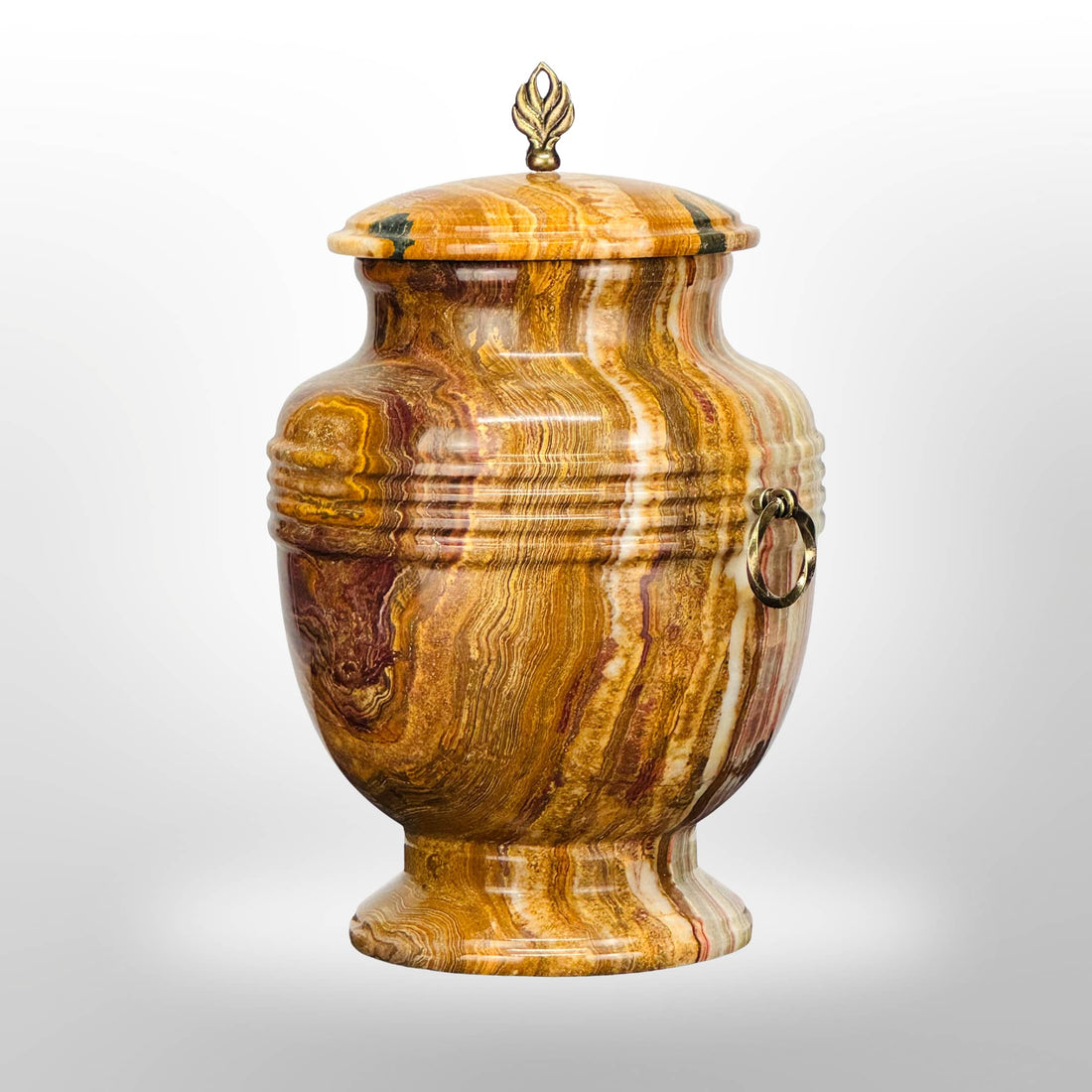 Steinurne aus Onyx in warmen Brauntönen