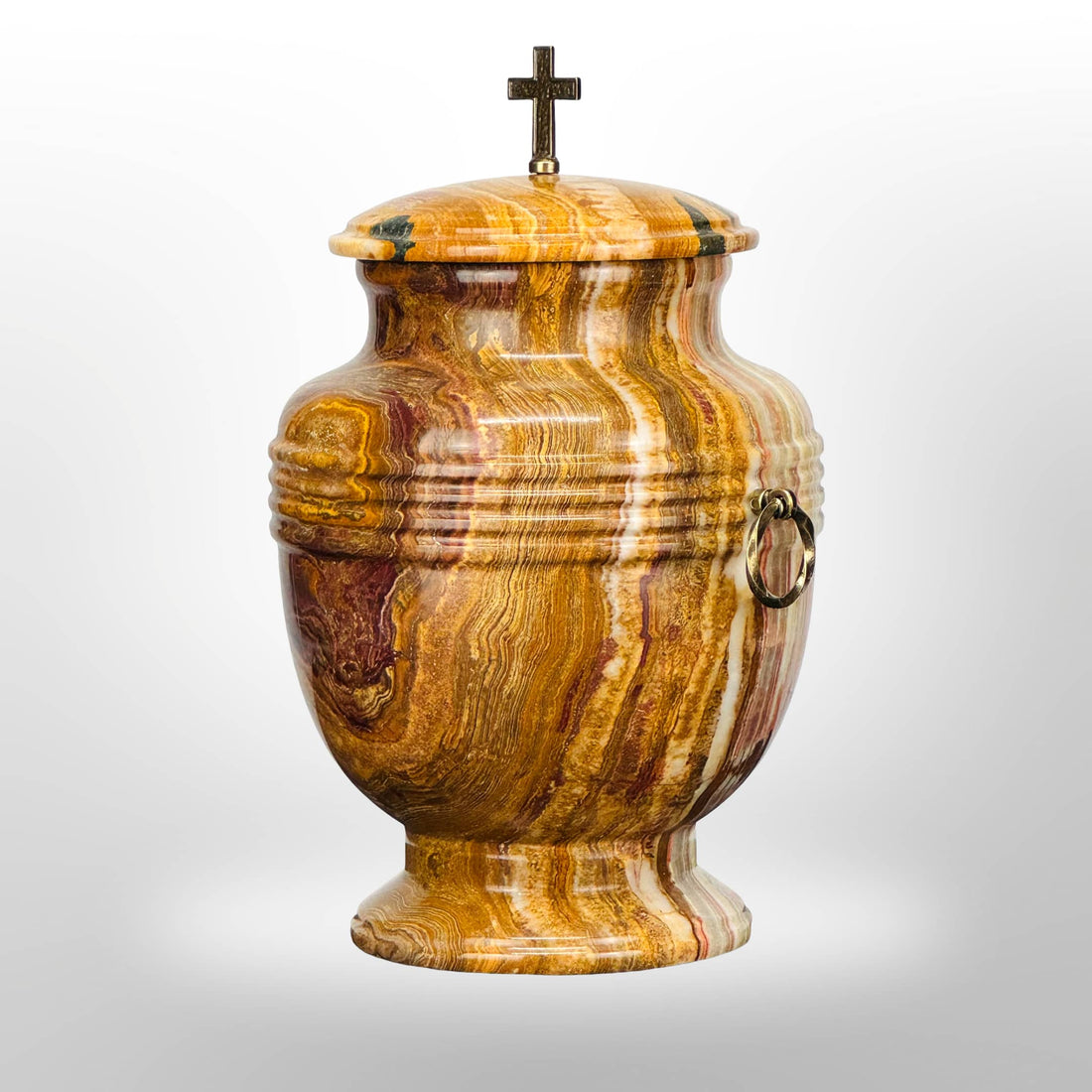 Steinurne aus Onyx in warmen Brauntönen