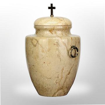 Steinurne mit Griffen — Beige Natur