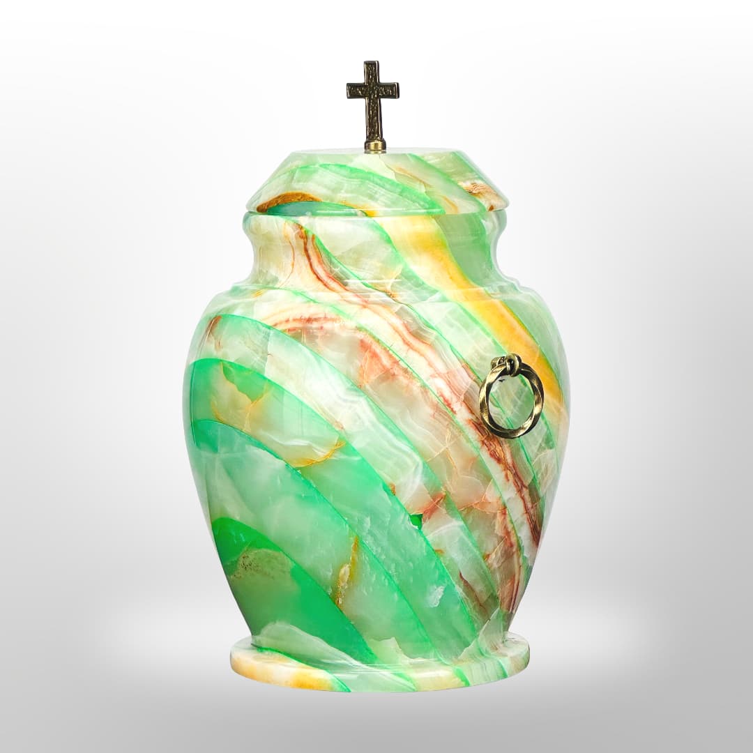 Steinurne mit Griffen — Smaragdgrün