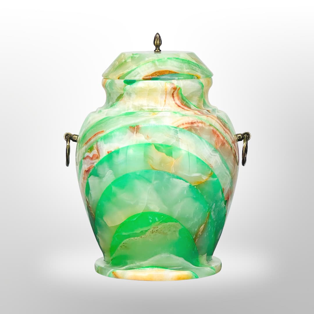 Steinurne mit Griffen — Smaragdgrün