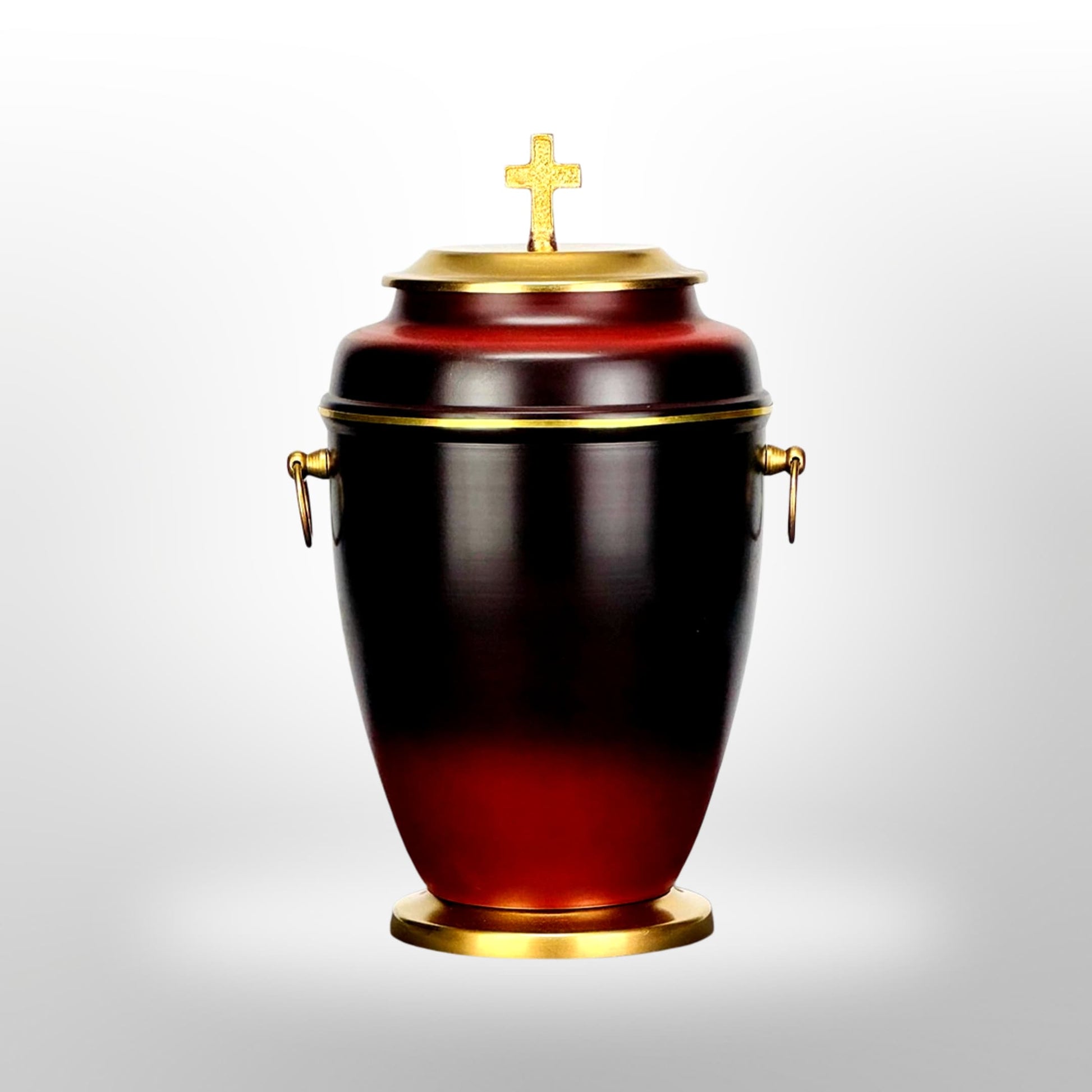 Urne Rot-Schwarz mit goldenem Kreuz – 3,5 l.