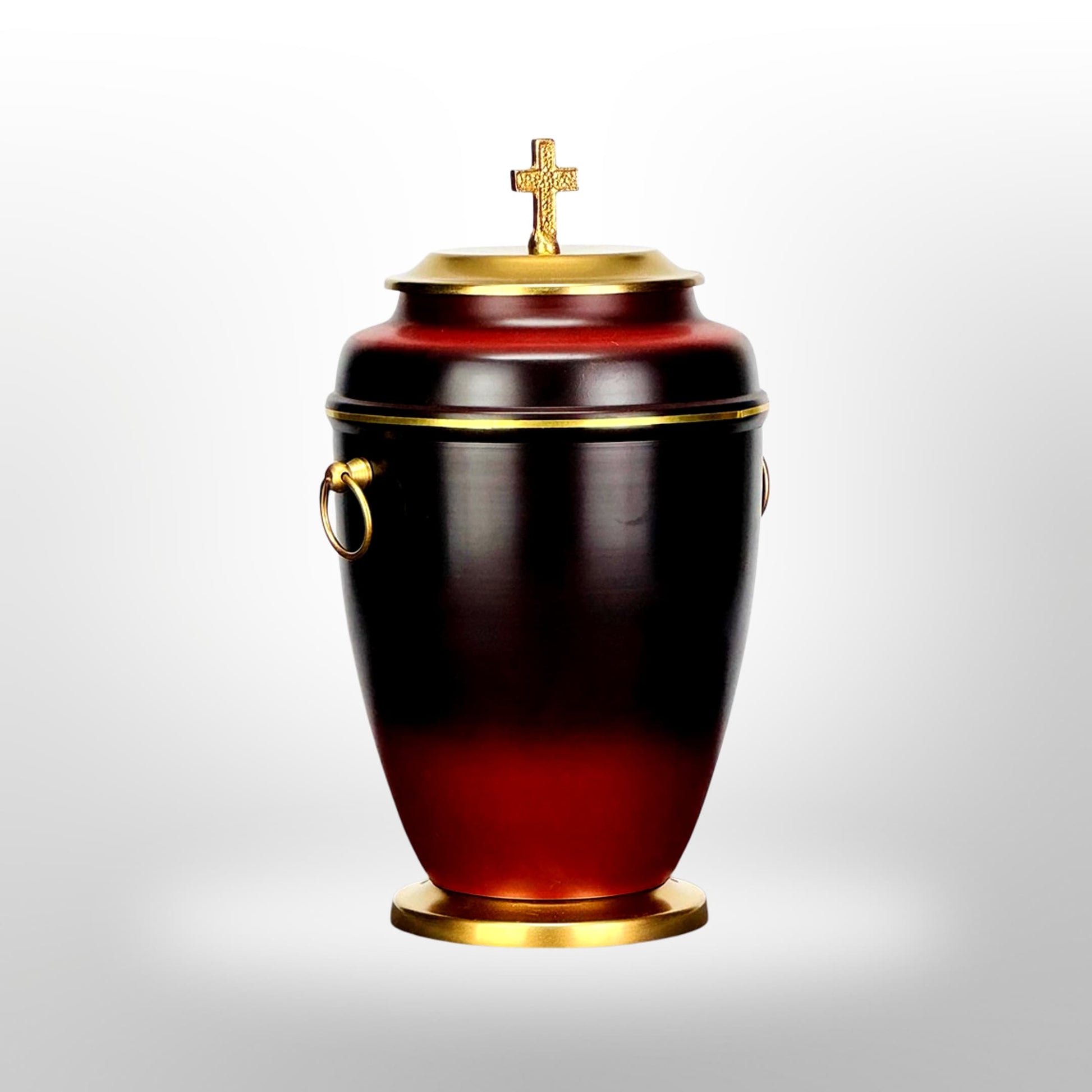 Urne Rot-Schwarz mit goldenem Kreuz – 3,5 l