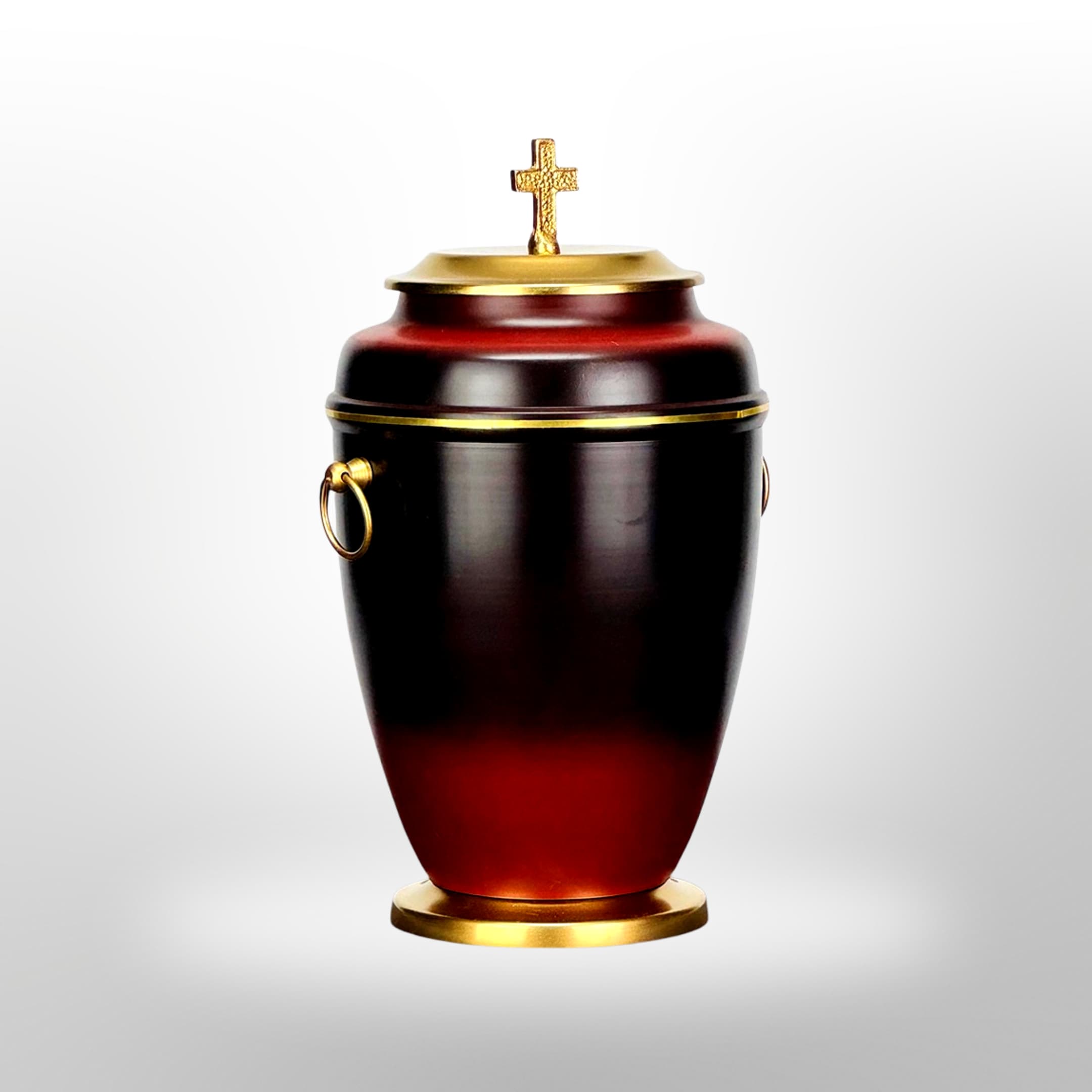 Urne Rot-Schwarz mit goldenem Kreuz – 3,5 l