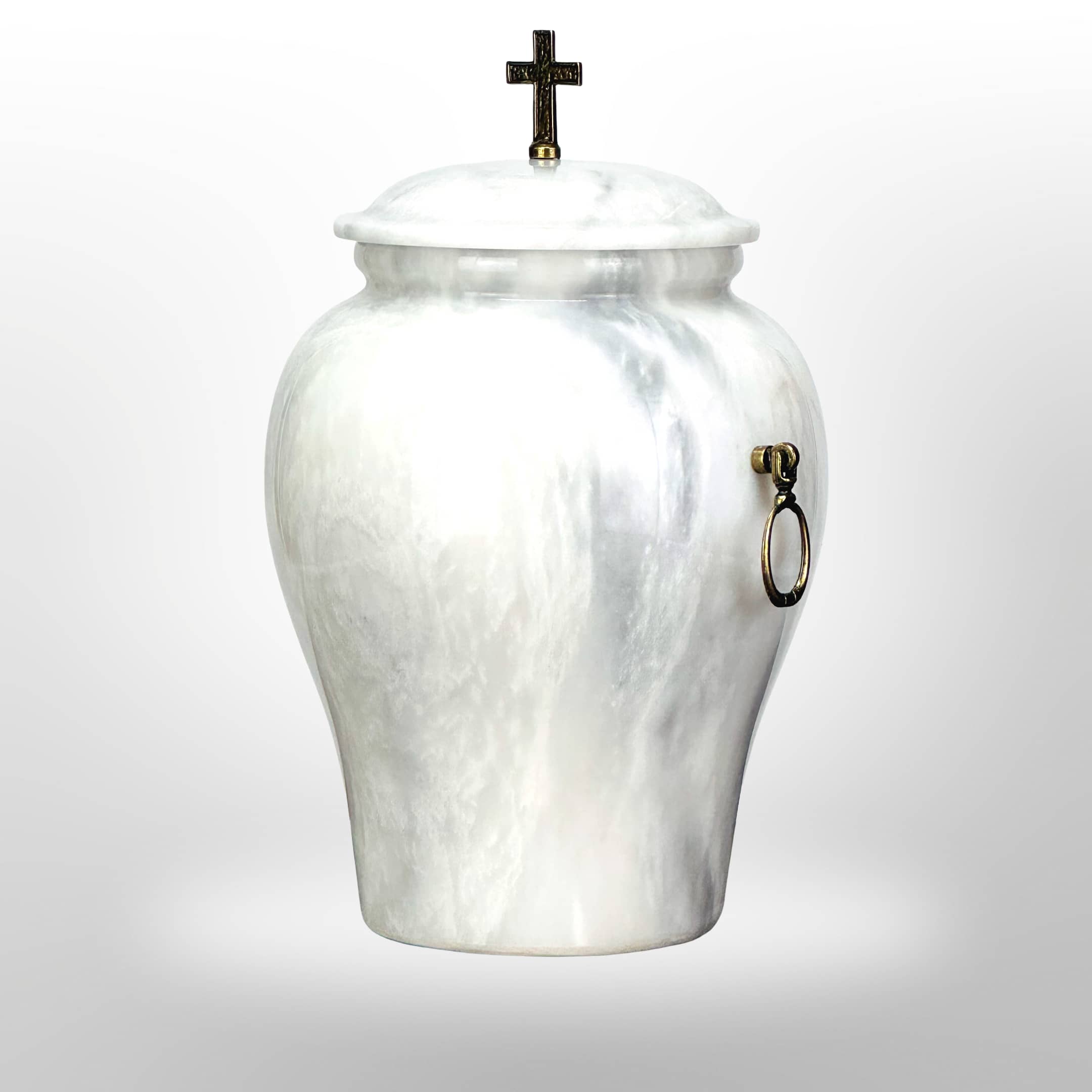 Weiße Urne aus Stein