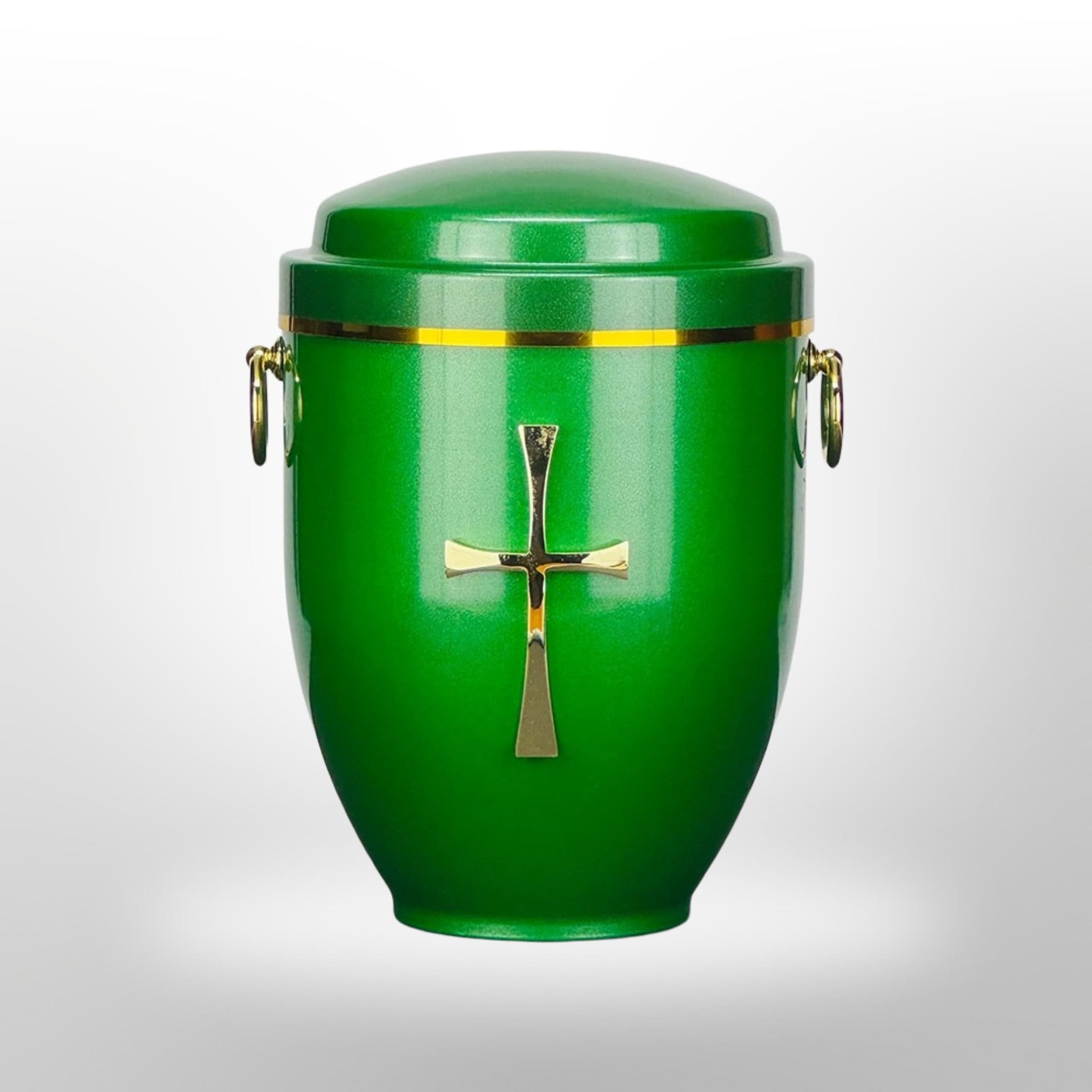 Metallurne in Grün mit Griffen und Kreuz, 3,5 l