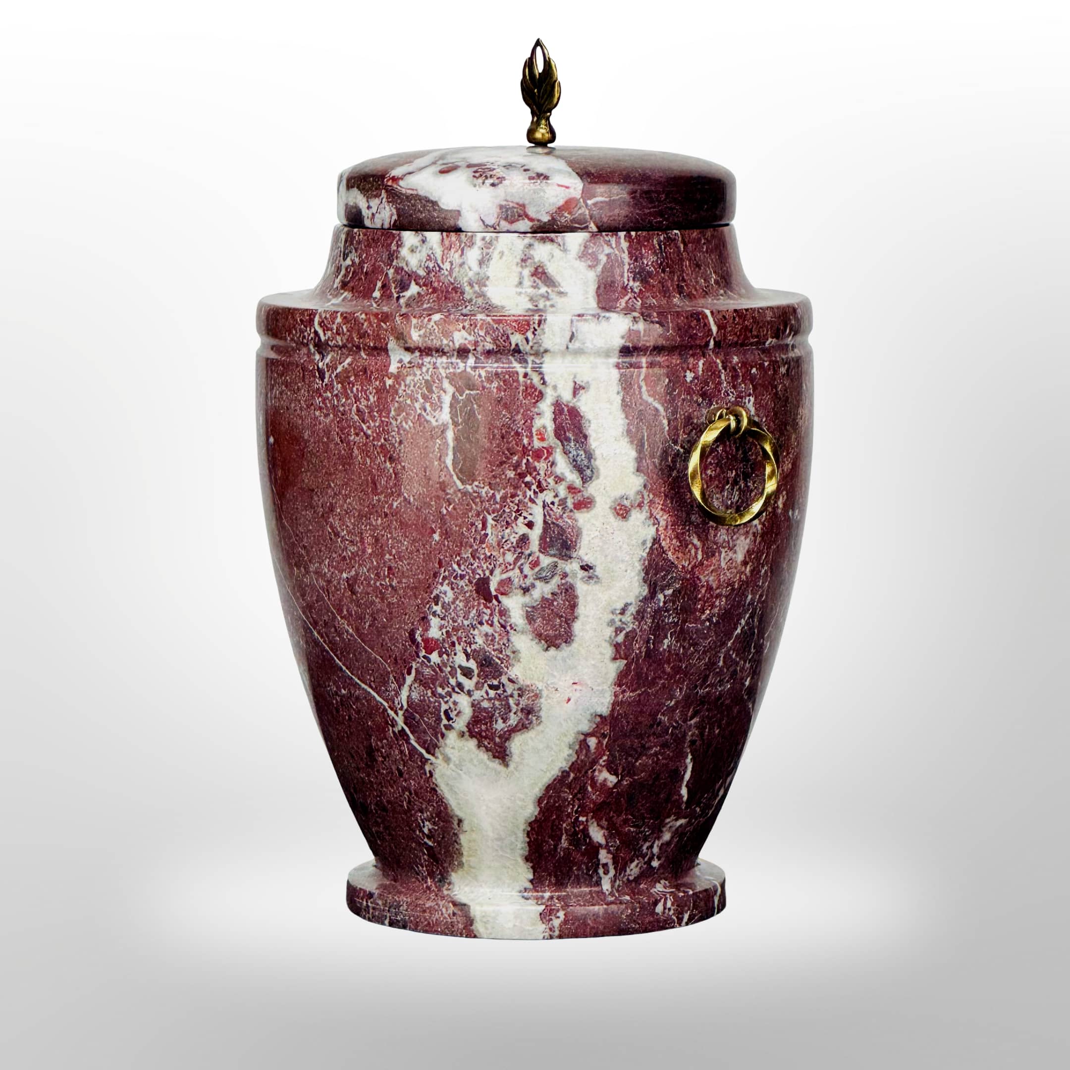 Rote Steinurne mit Griffen