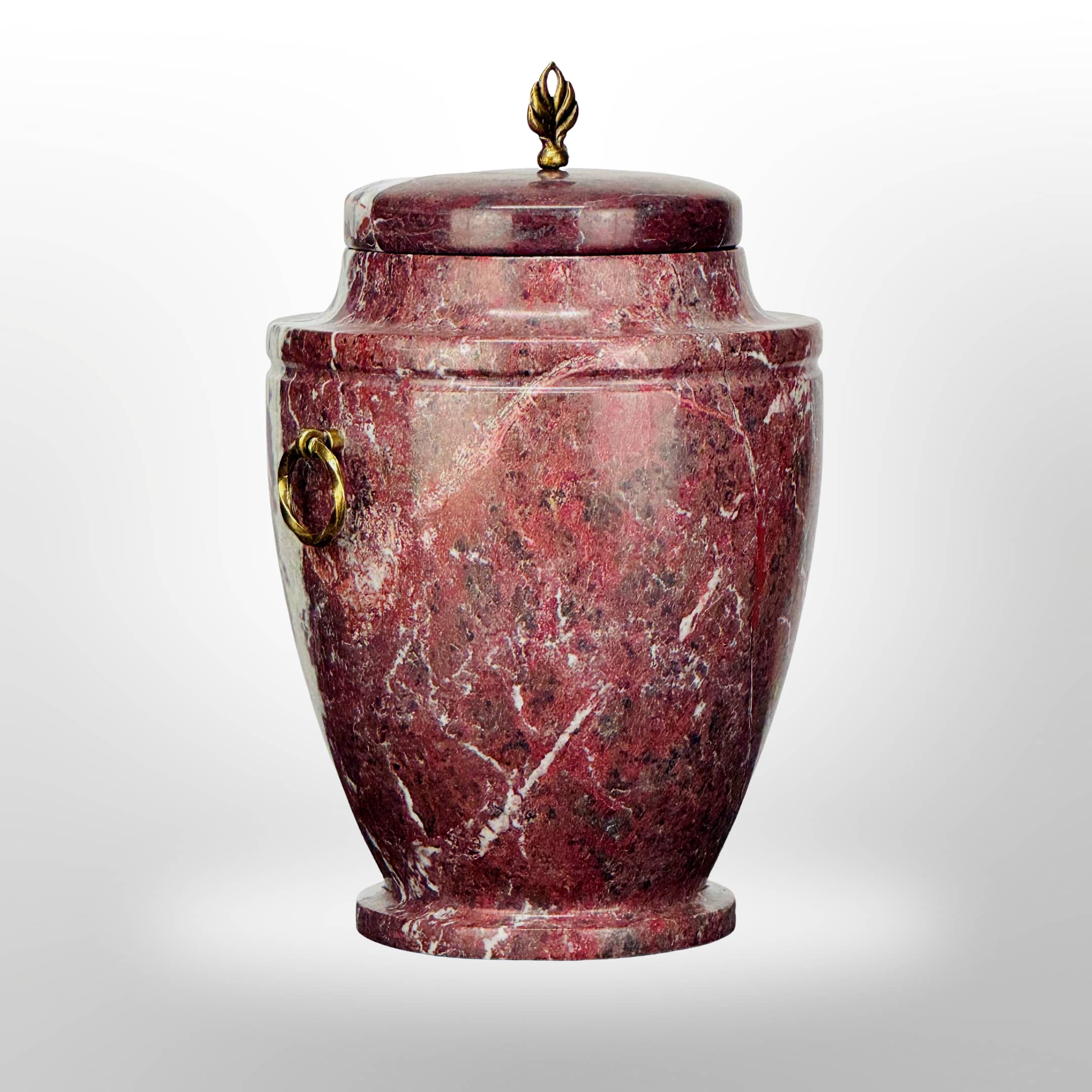 Rote Steinurne mit Griffen